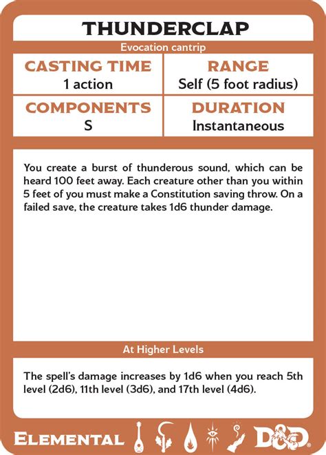 This spell creates a <strong>thunderclap</strong> of sound centered on the wizard. . 5e thunderclap